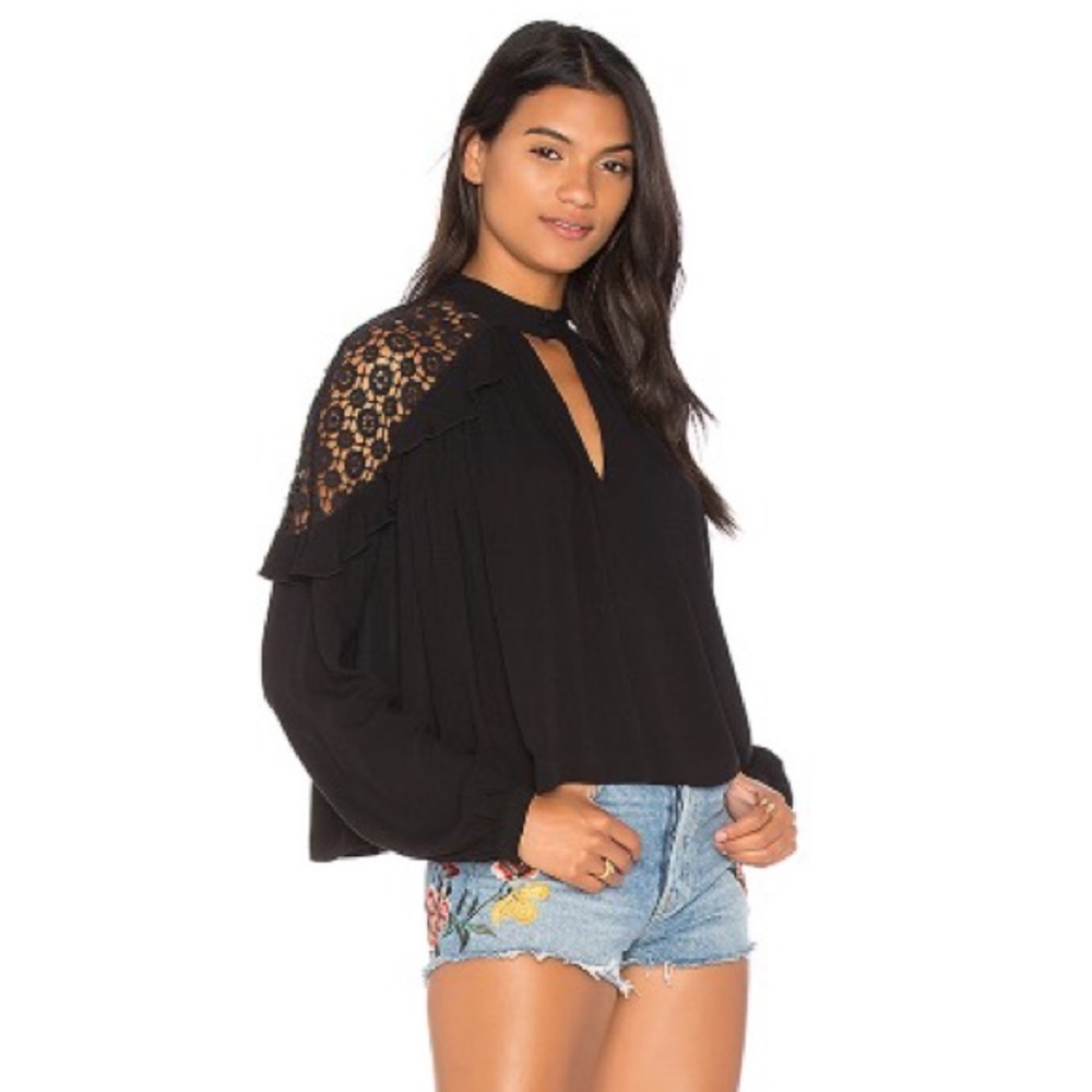 Free People Little Bit of Love Top, Black, XS